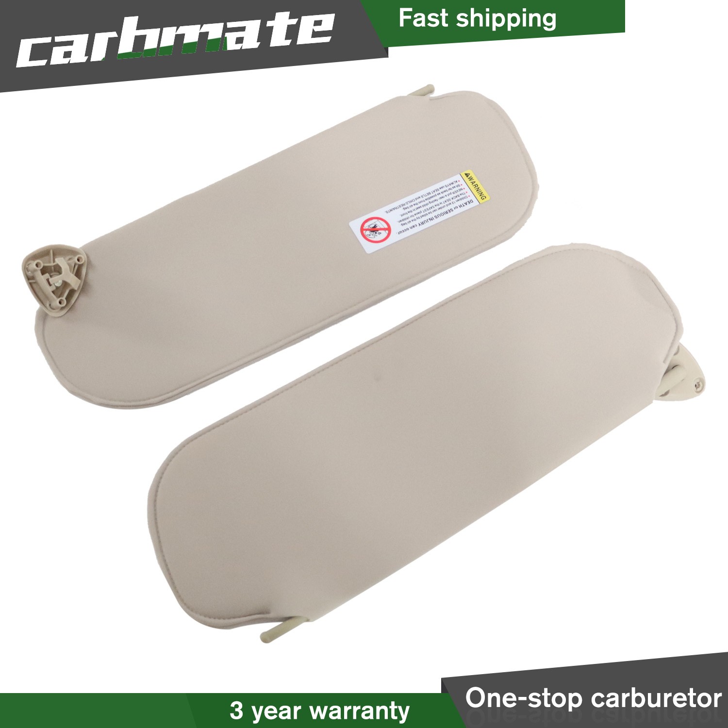 Pair Beige Left Right Sun Visor w/o Light For Chevy Express GMC Savana 1500 2500