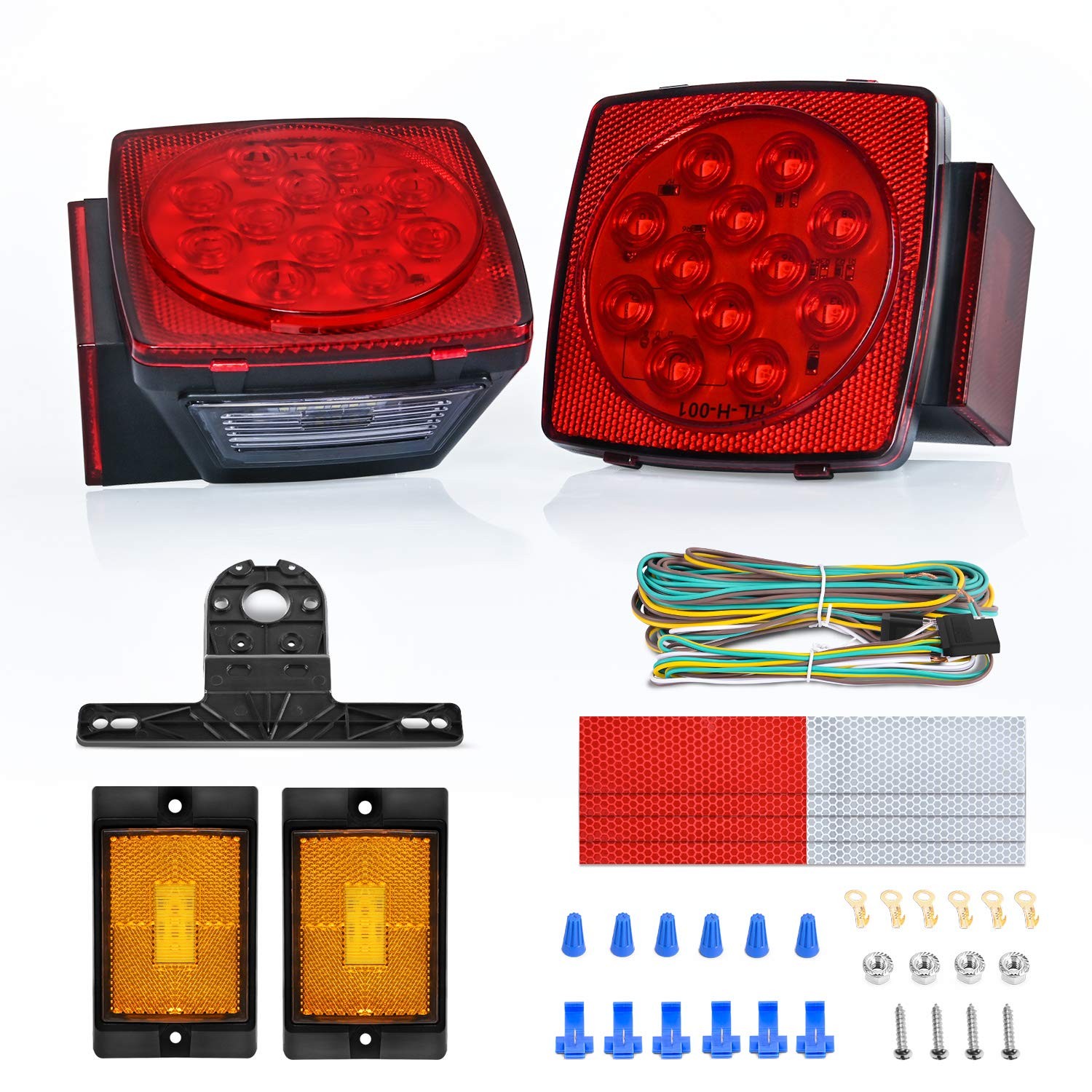 2PCS Square Submersible Trailer Light, 2Pcs Light Kit 2PCS Square Submersible Trailer Light, 2Pcs Light Kit