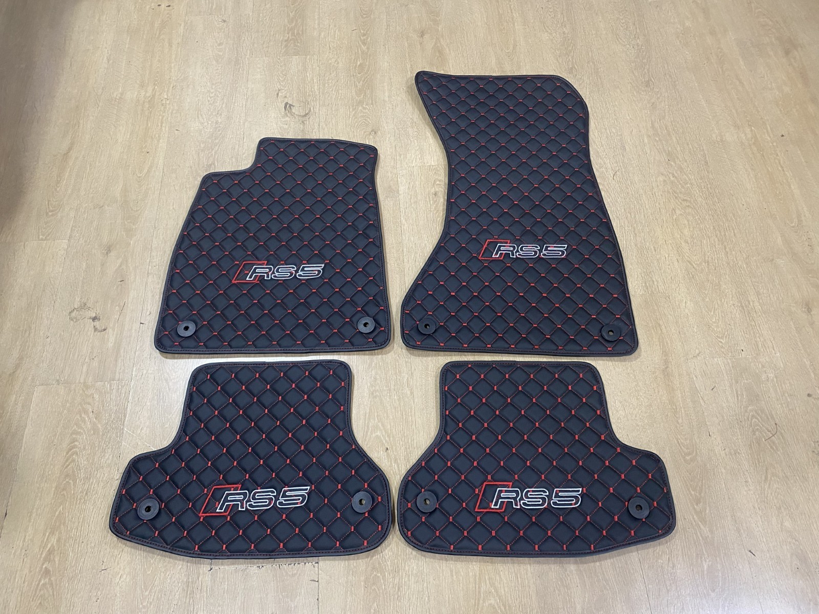 Luxury Leather Car Mats for Audi RS5 2017-2024 Coupe, Made to Order, 4 Sets
