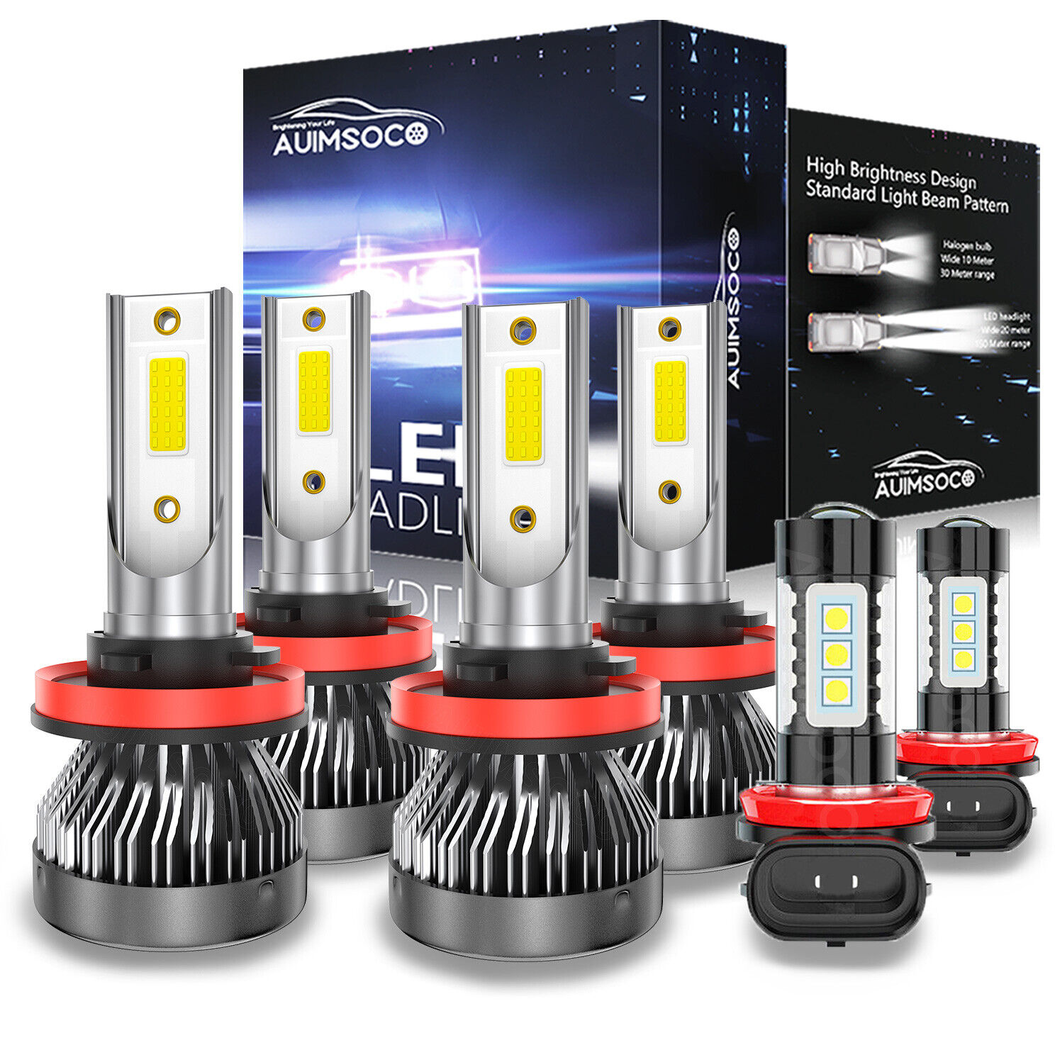 For 2007-2018 Nissan Altima LED Headlight + Fog light bulbs Kit 6000K Combo