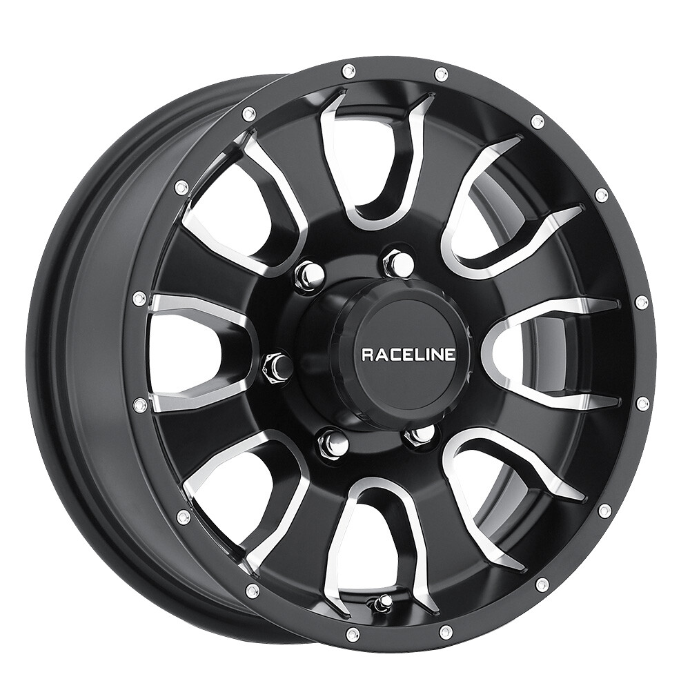 RACELINE 860M Mamba Trailer 16X6 6X139.7 Offset 0 Black Machined (Quantity of 1)