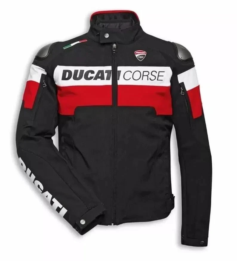 Ducati Corse C5 Textile Motorcycle Jacket | Men\'s All Season Biker Riding Gear