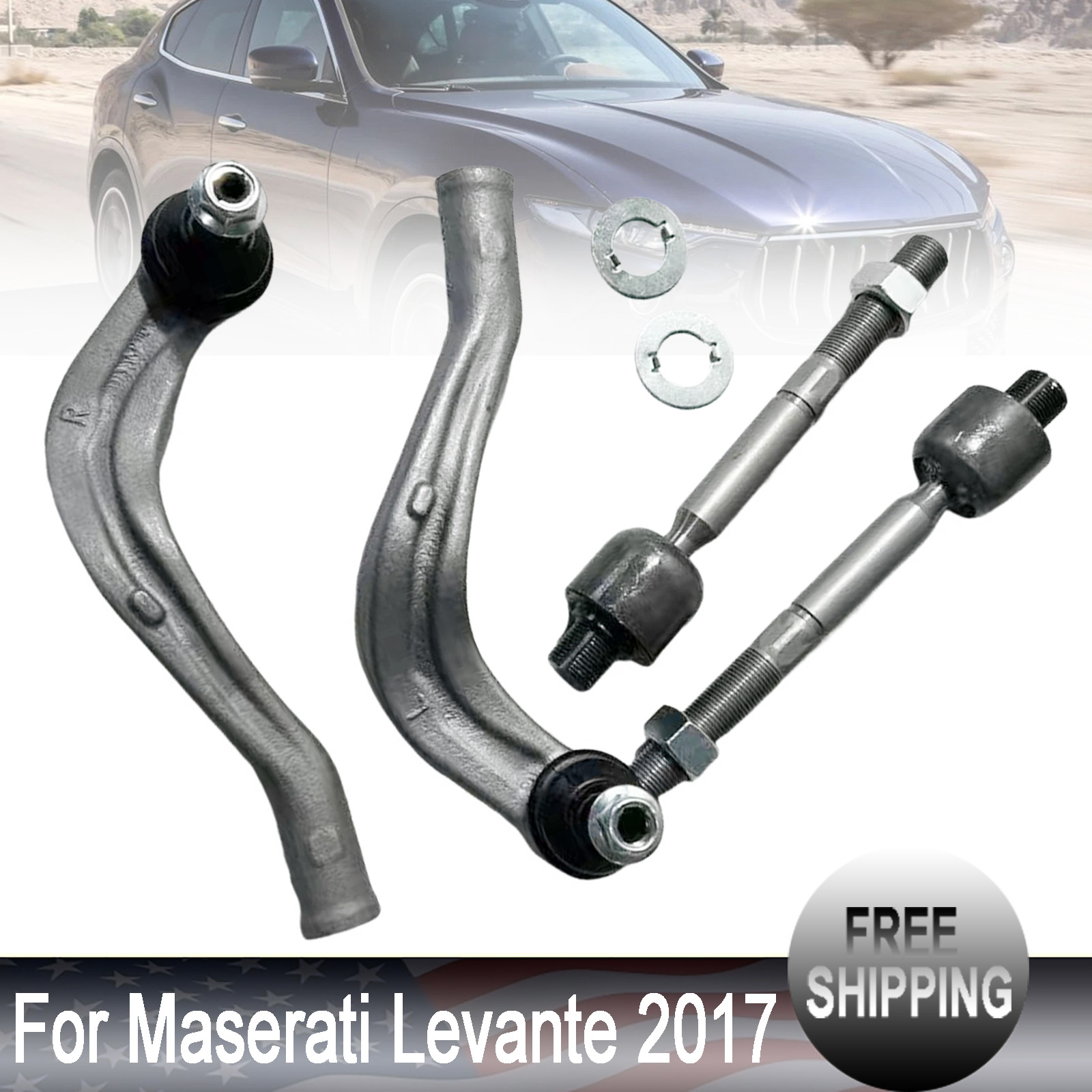 4Pcs Left & Right Inner & Outer Tie Rod End kit Fits For Maserati Levante 2017