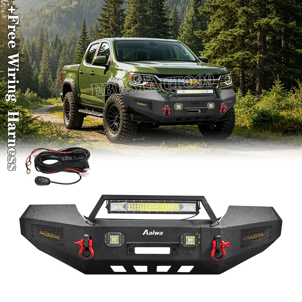 Offroad For 2015-2022 Chevy Colorado Steel Front Bumper W/Winch Plate and Lights Offroad For 2015-2022 Chevy Colorado Steel Front Bumper W/Winch Plate and Lights