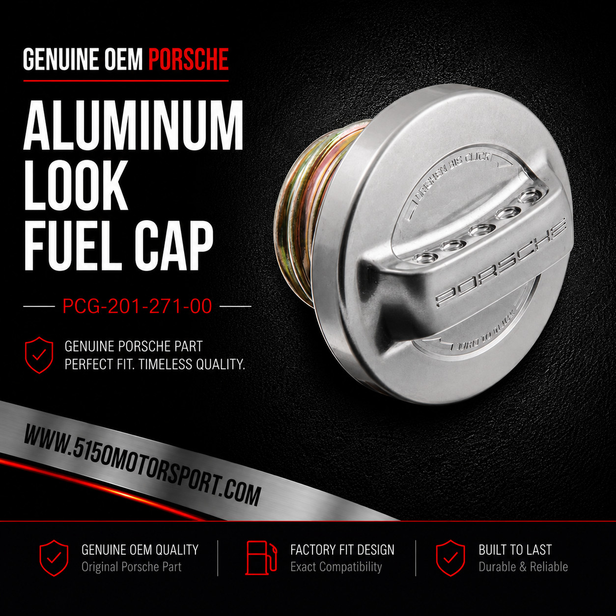 Genuine Porsche 911 G Model 964 993 Carrera Aluminum Look Fuel Cap PCG20127100 