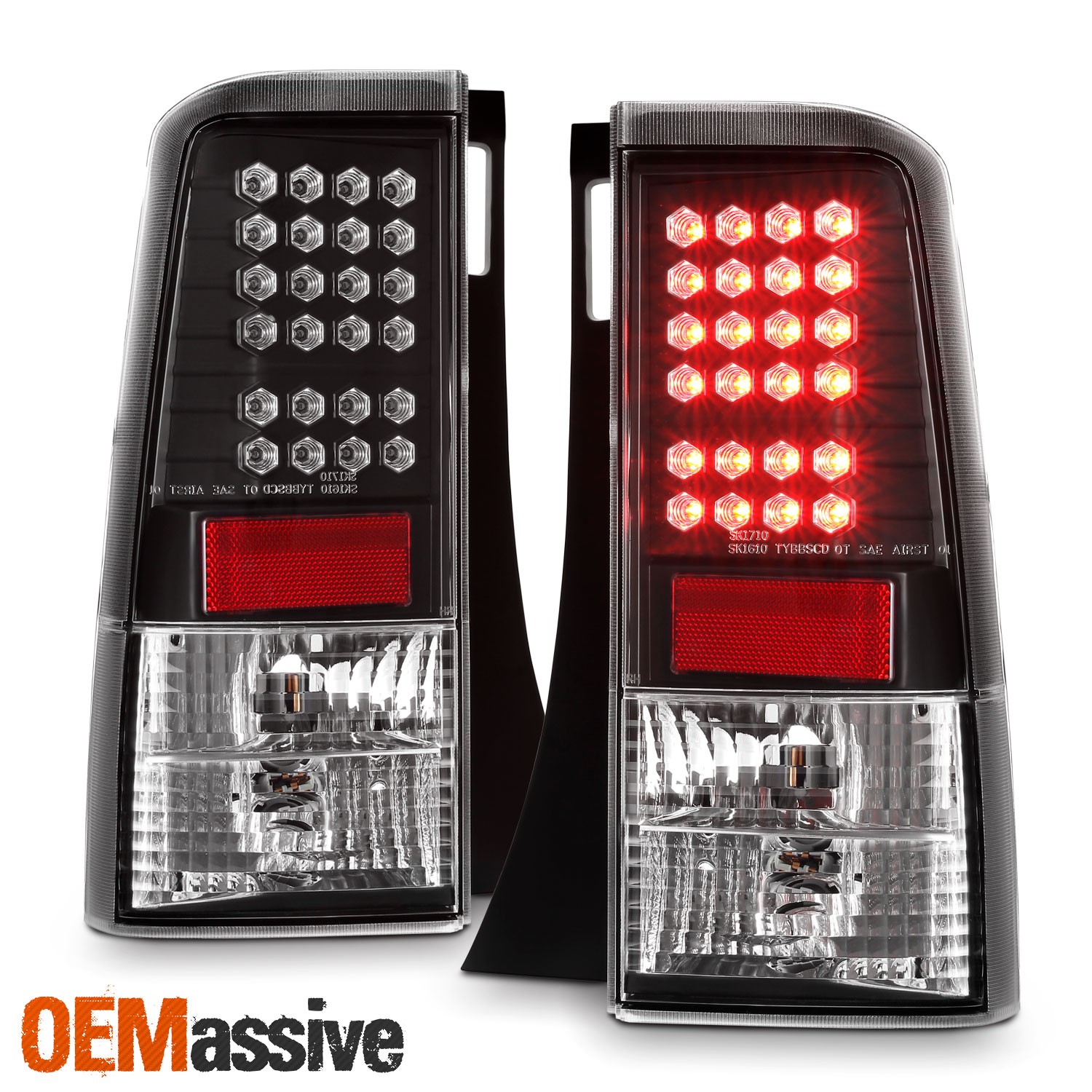 Fits 03-07 Scion Xb Bb Wagon JDM Black LED Tail Brake Lights Lamp Set Left+Right