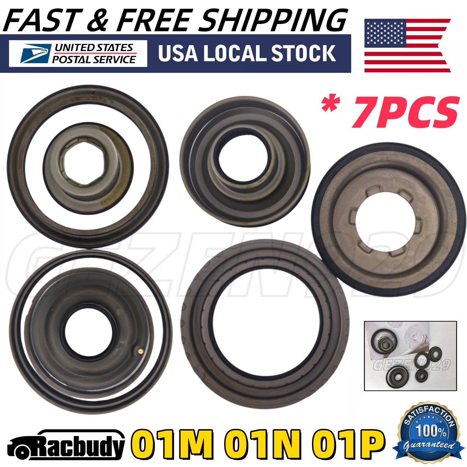 7PCS Transmission Piston Rebuild Kit For Audi VW Bettle Jetta Skoda 01M 01N 01P