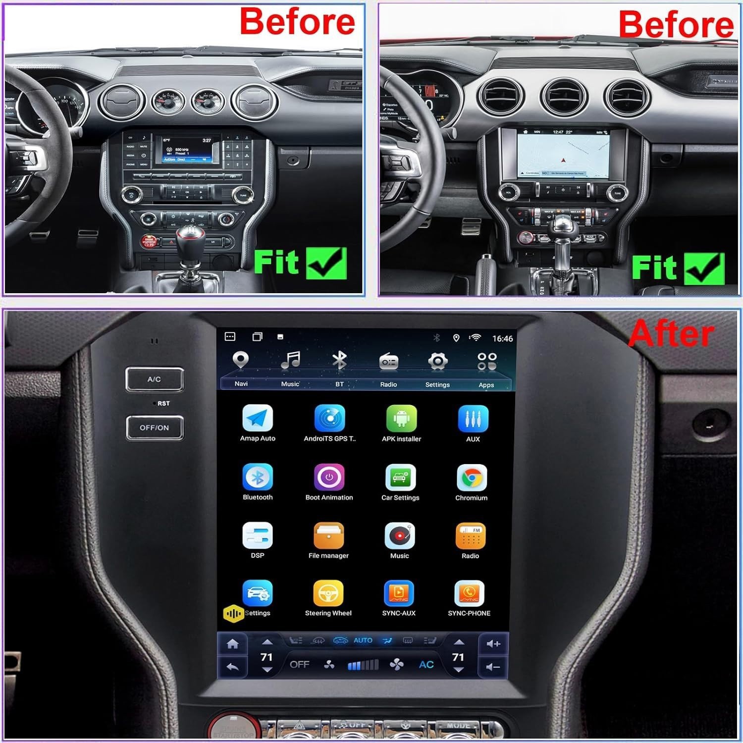 Navi For 2015-2021 Ford Mustang 10.4