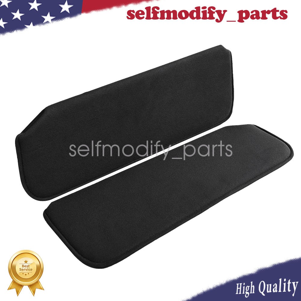 Fit 1988-98 GMC Chevy C/K Series Suburban Silverado Sierra Black Sun Visor Pair