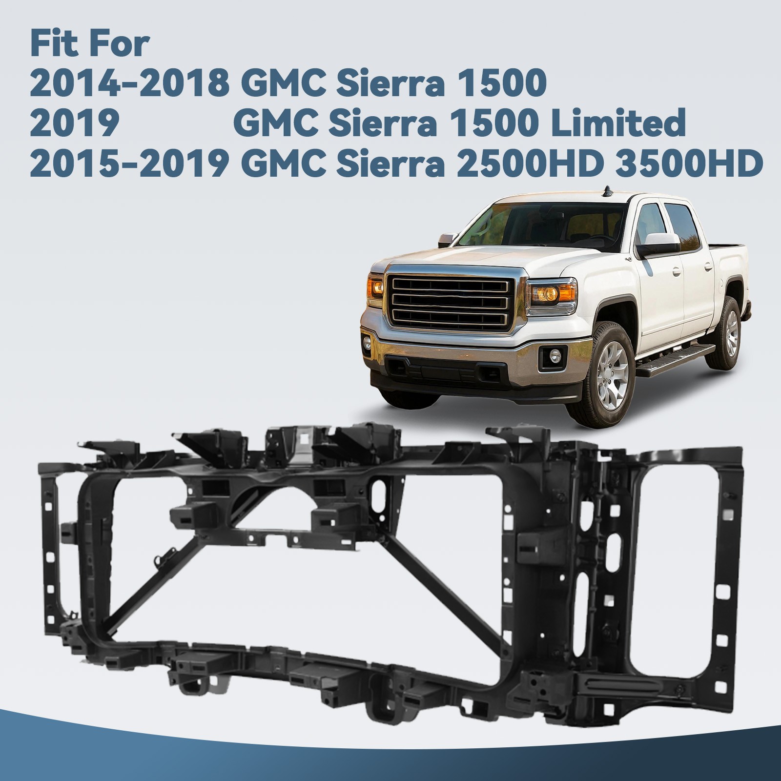 Front Header Panel Radiator Support For 2014-2018 GMC Sierra 1500 2019 Limited Front Header Panel Radiator Support For 2014-2018 GMC Sierra 1500 2019 Limited