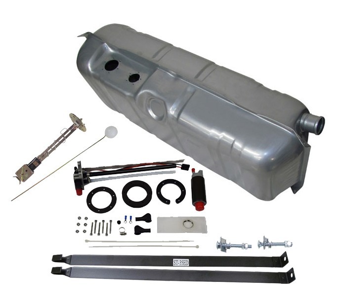 1961-64 Chevy Impala EFI Fuel Tank Kit FiTech 340 LPH Pump 17 Gallon E85