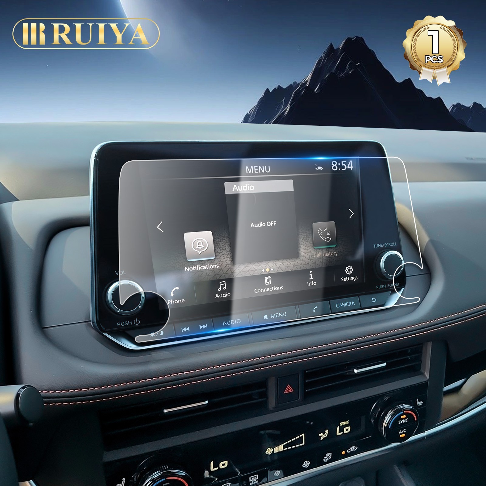 RUIYA Car Touchscreen Protector Tempered Glass 8-inch For 2021-2026 Nissan Rogue