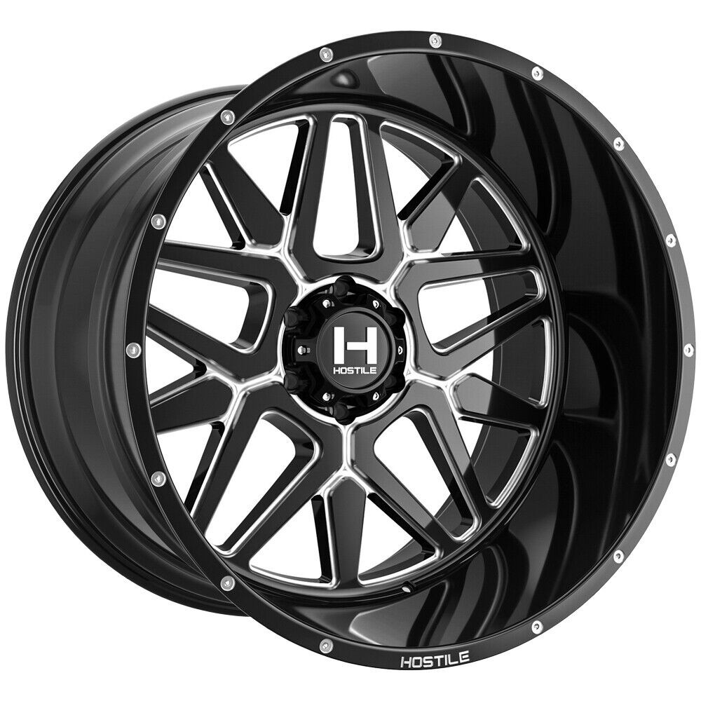 One 20x12 Hostile H128 Diablo 6x5.5/6x139.7 -44 Black Milled Wheel Rim 106.1 One 20x12 Hostile H128 Diablo 6x5.5/6x139.7 -44 Black Milled Wheel Rim 106.1