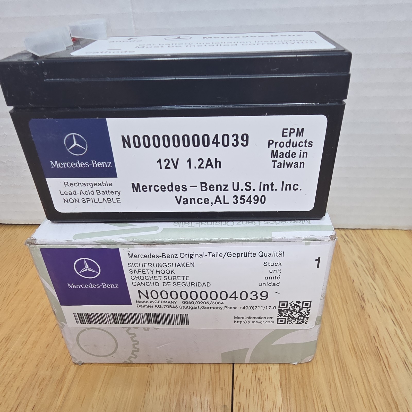 NEW Genuine OEM Mercedes Auxiliary Battery 12V 1.2Ah N000000004039 #RB-2