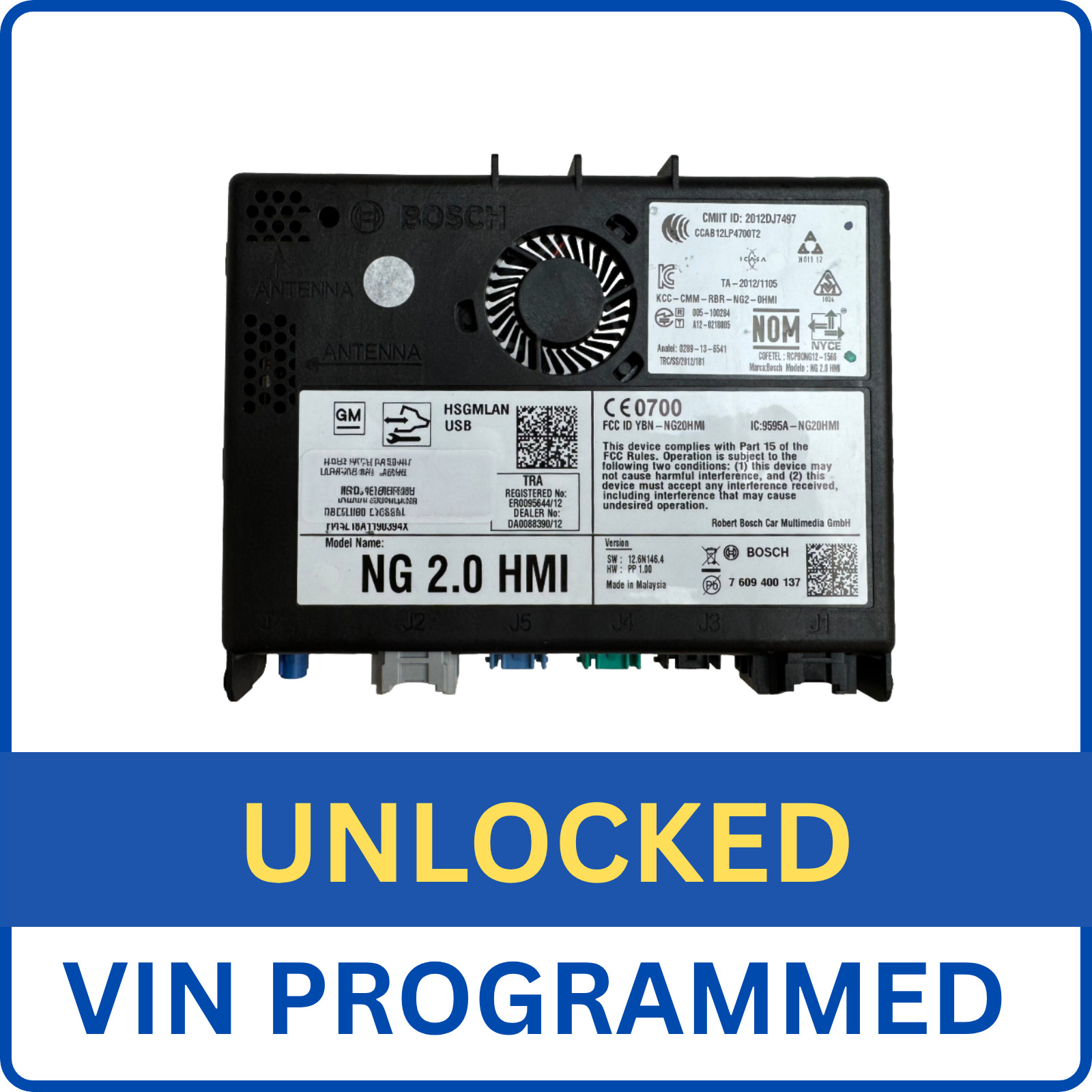 VIN Programmed 2014-2015 GMC Sierra Human Machine Interface 2.0 HMI NAV 23266008