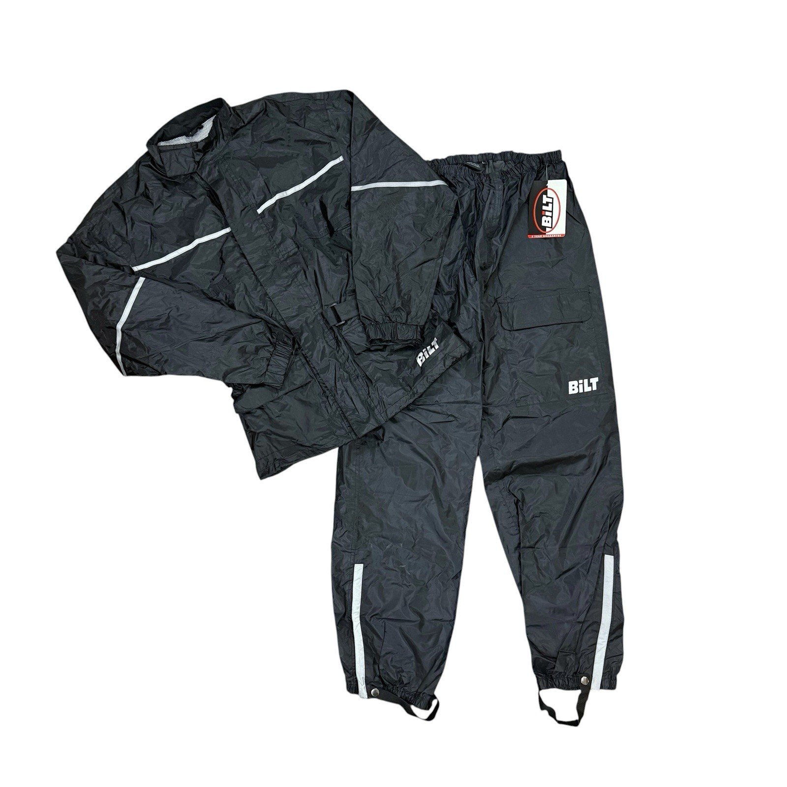 NWOT BILT Tornado Reflective Motorcycle Rain Suit Jacket & Pants Set Size M/L