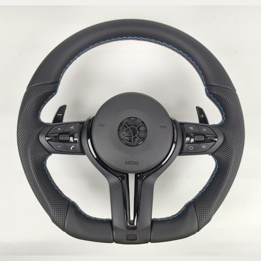Sport Leather Steering Wheel Modify For BMW E87 E82 E81 E90 E91 E92 E84 E70 E71