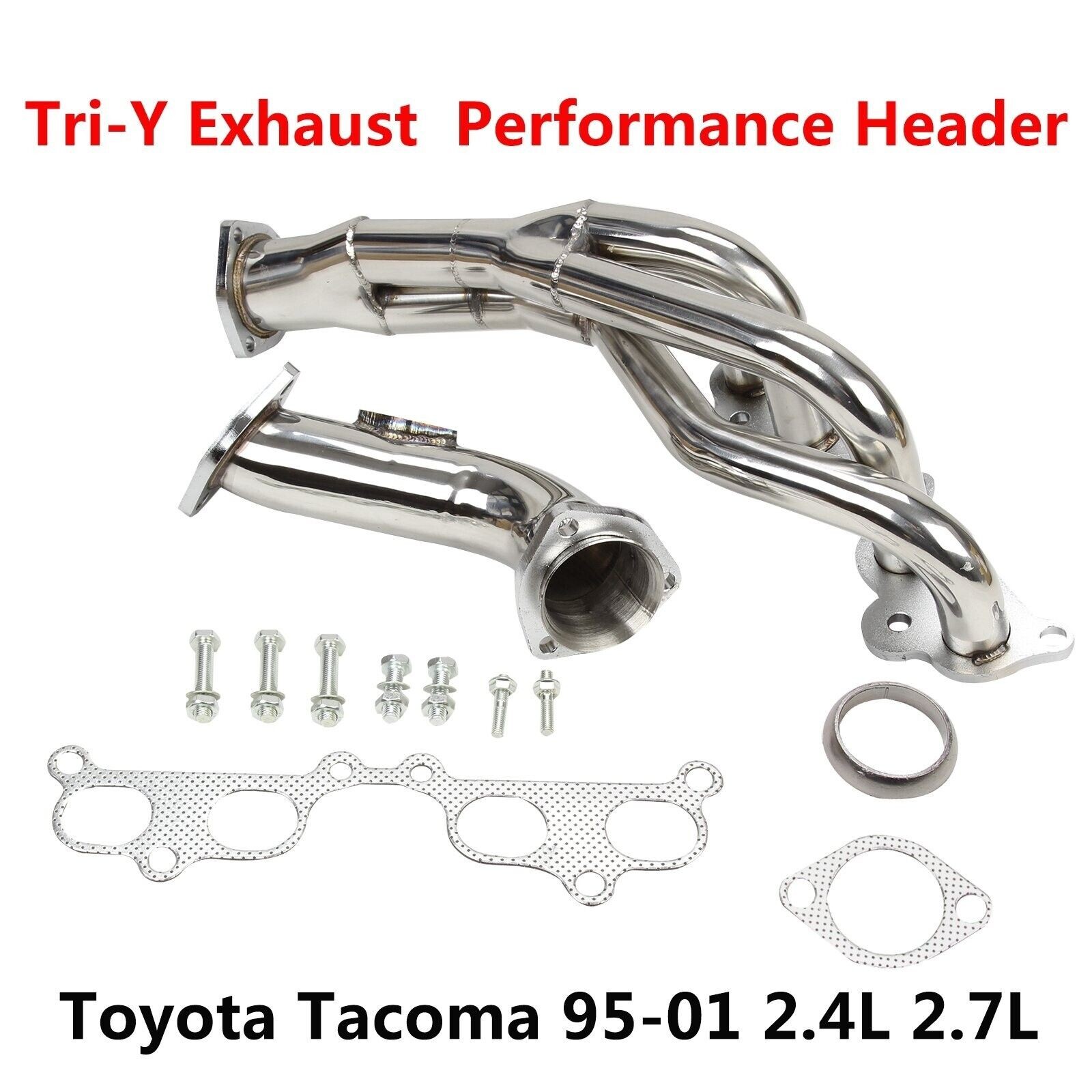 Stainless Tri-Y Exhaust Header for 1995-2001 Toyota Tacoma 2.4L 2.7L L4 2RZ 3RZ