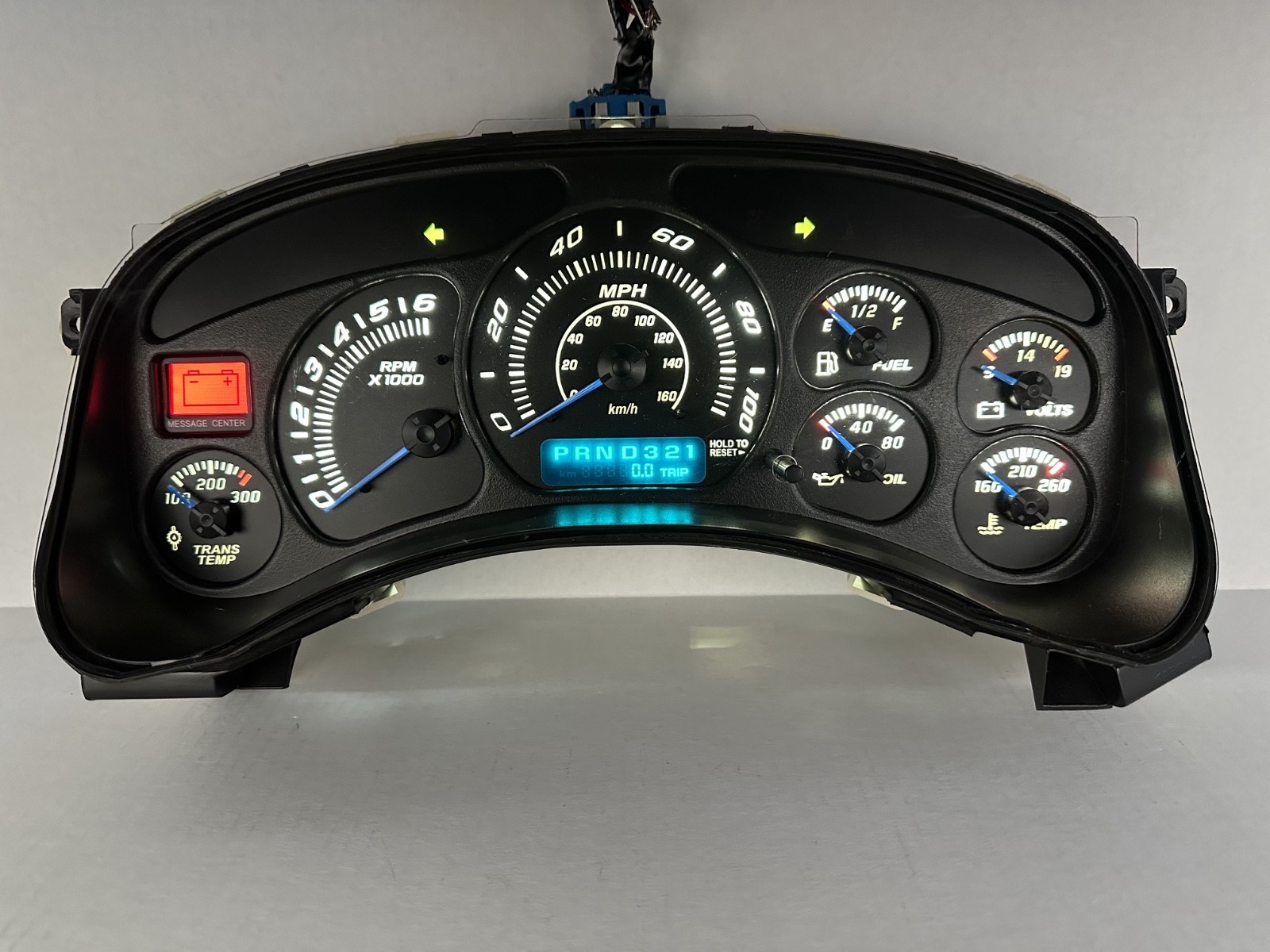 00-02 Silverado Speedometer Instrument Gauge Cluster White LED Trans Temp 00-02 Silverado Speedometer Instrument Gauge Cluster White LED Trans Temp
