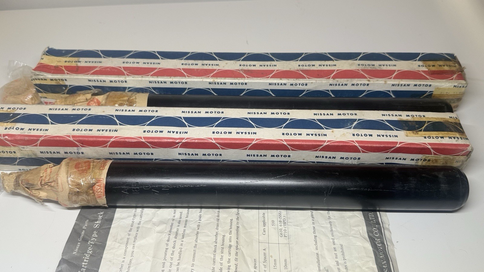 Datsun 240z NOS Front Shock Inserts Pair Euro Hard Atsugi Datsun 240z NOS Front Shock Inserts Pair Euro Hard Atsugi