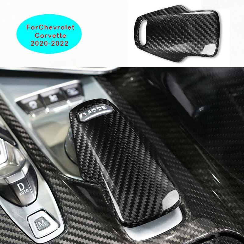 For Chevrolet Corvette 2020-2022 Real Carbon Fiber Console Knob Panel Cover Trim