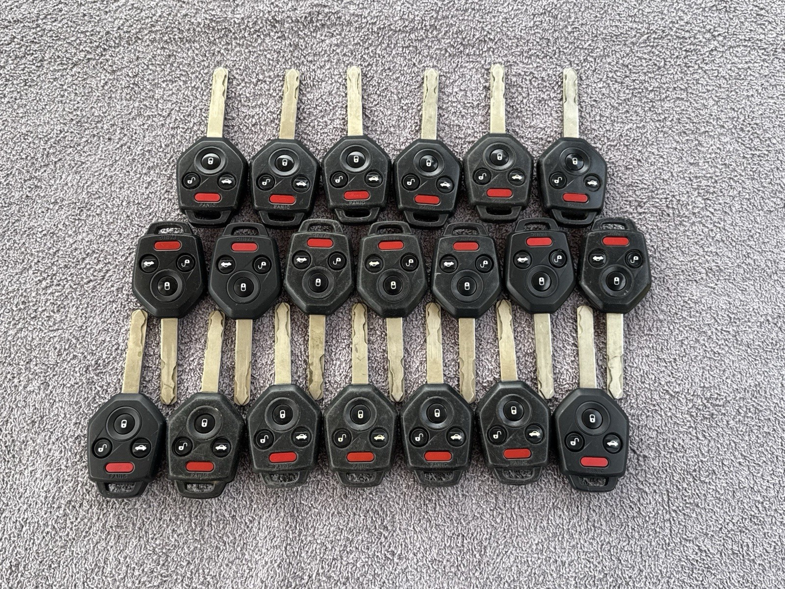 LOT OF 20 USED OEM SUBARU REMOTE HEAD KEY FOB CWTWB1U811 4 BUTTON REMOTE LOT