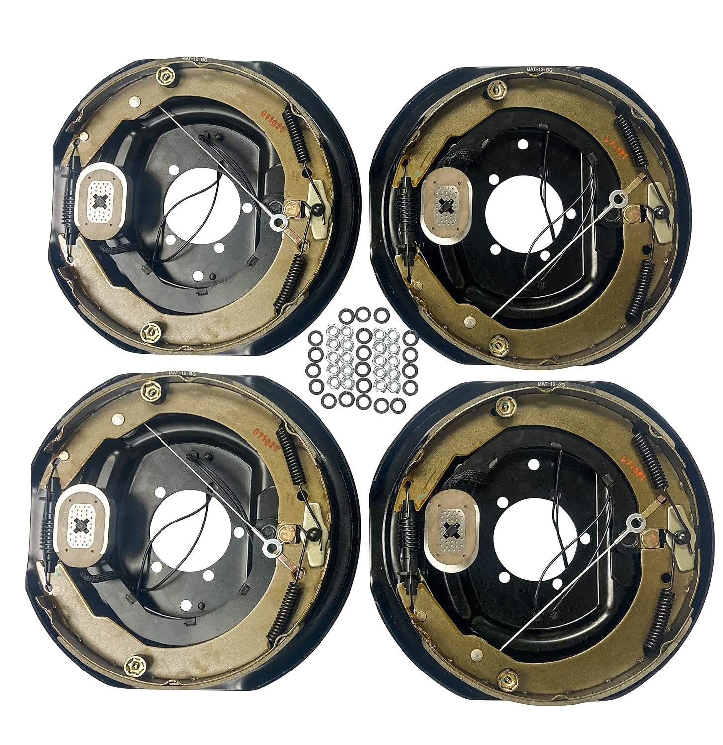 2 Pair of Trailer Backing Plate Brakes Electric 12\