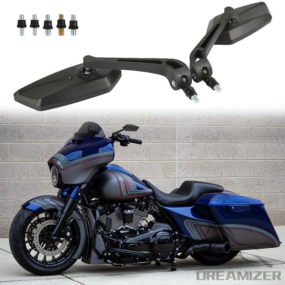 8mm/10mm Motorcycle Rearview Mirrors For Harley Touring Street Road Glide King