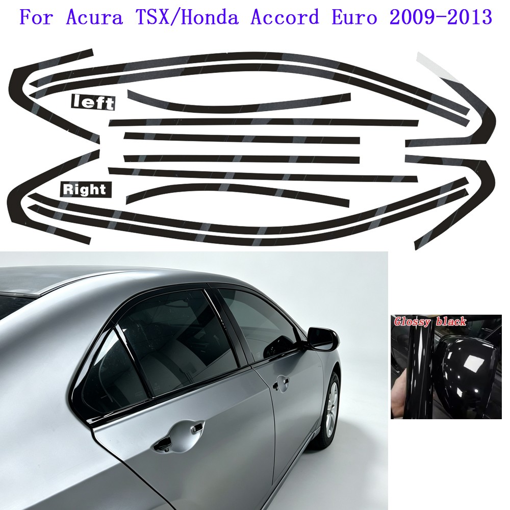 Chrome Delete Blackout Overlay For Acura TSX 2009-2014 Window Trim Chrome Delete Blackout Overlay For Acura TSX 2009-2014 Window Trim