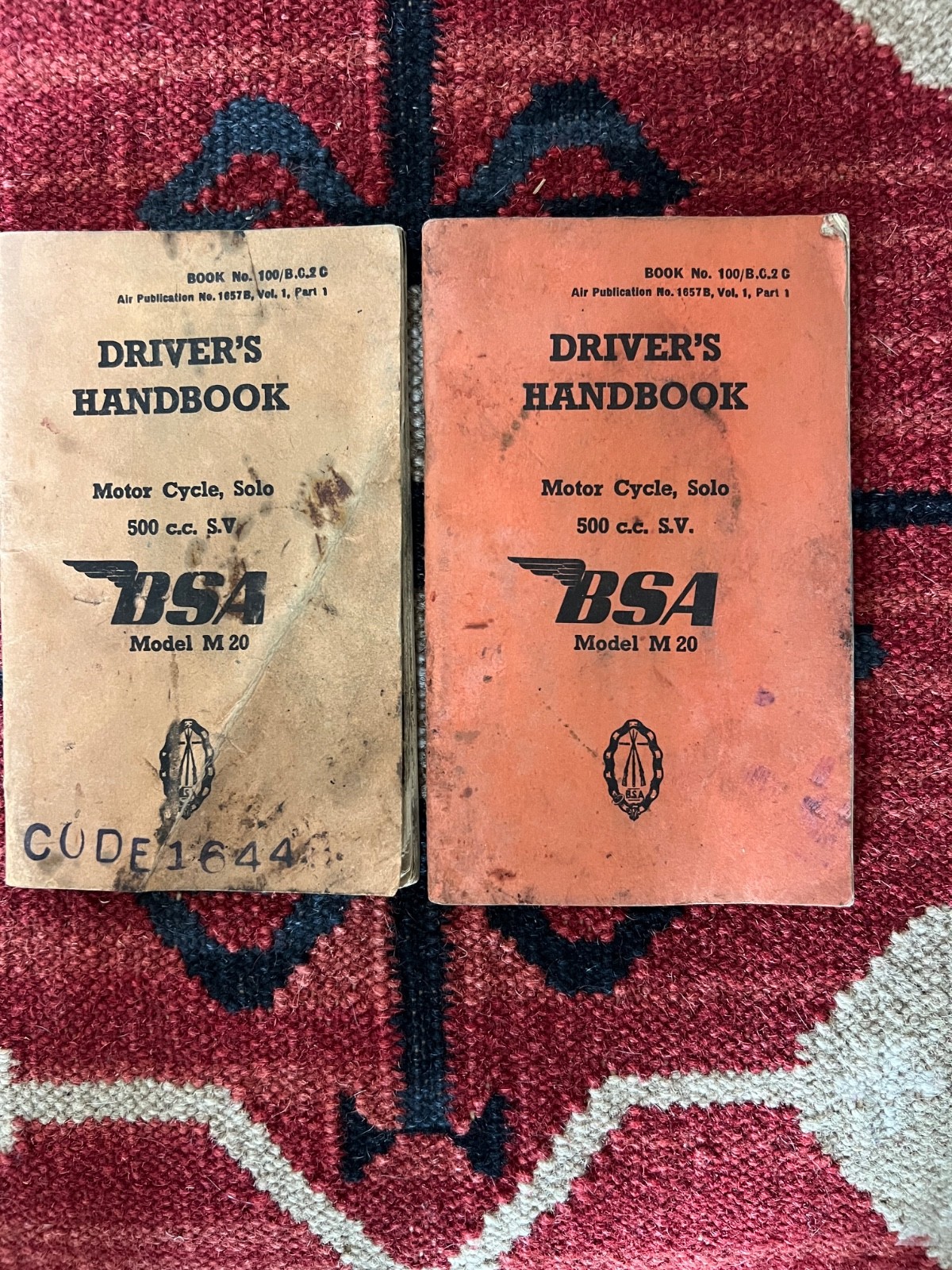 (2) BSA Model M 20 Driver’s Handbooks (2) BSA Model M 20 Driver’s Handbooks