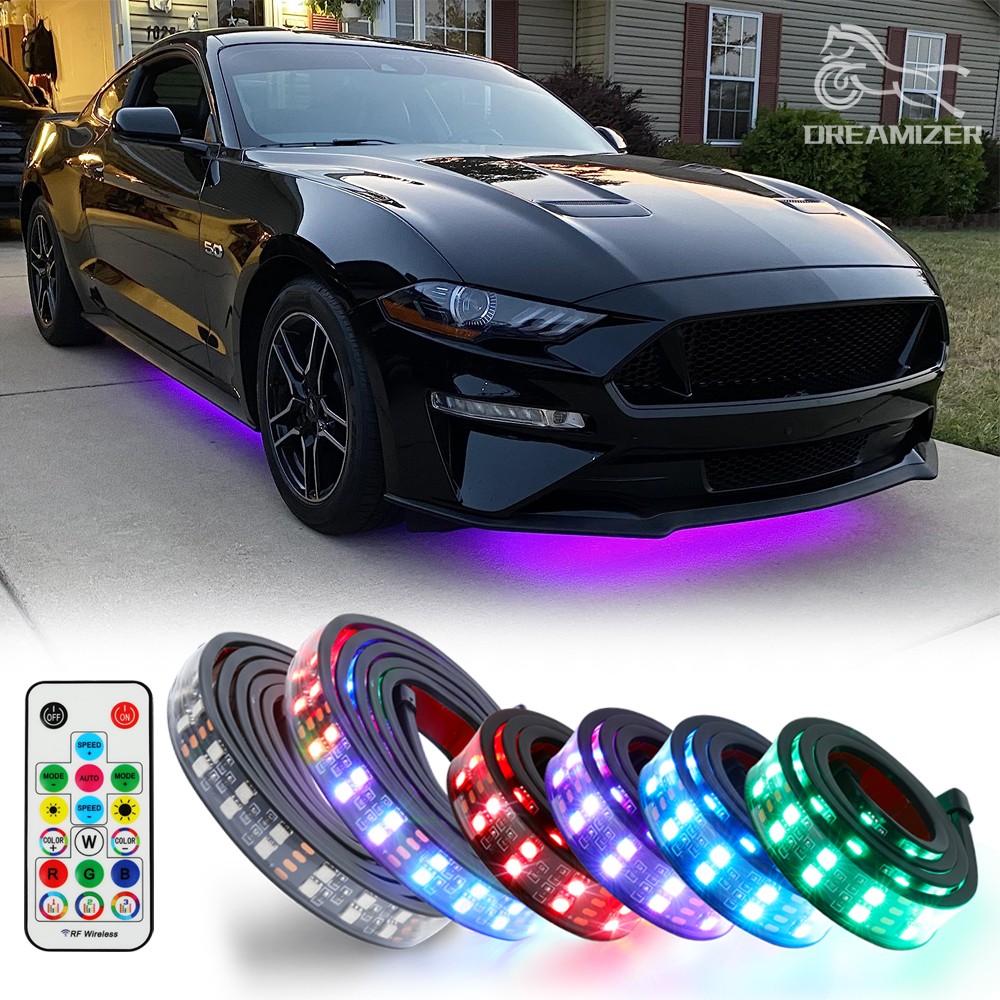 6PCS Double Row RGB Underglow LED Car Neon Strip Lights Kit For Ford Mustang 6PCS Double Row RGB Underglow LED Car Neon Strip Lights Kit For Ford Mustang