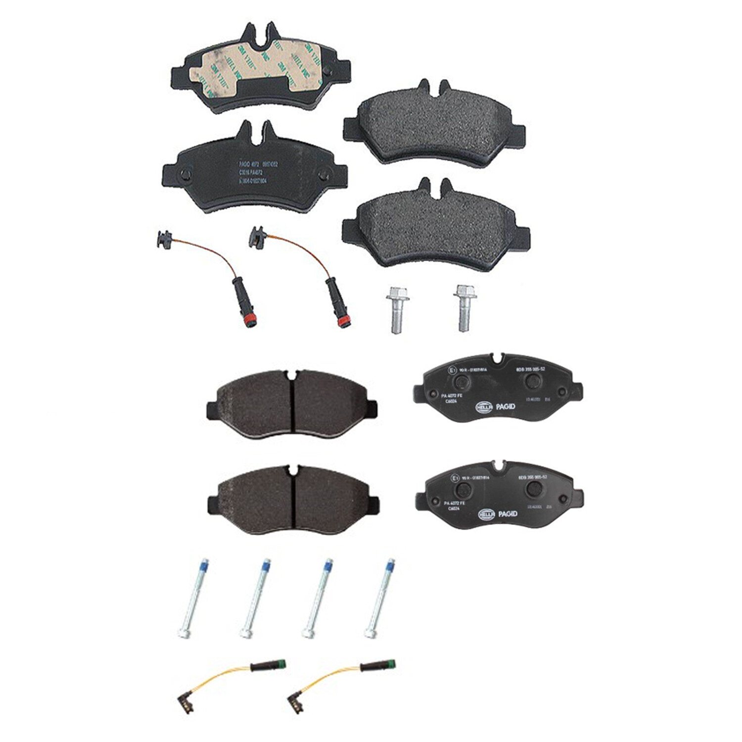 Hella Pagid Front & Rear Brake Pads Kit For Mercedes W906 Sprinter 2500