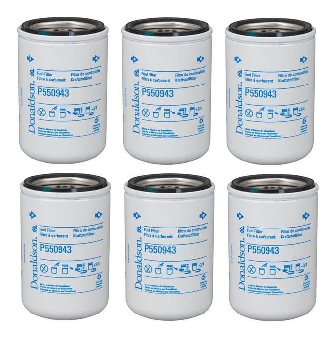 P550943 Donaldson Fuel Filter, Spin-On Secondary - Pack of 6