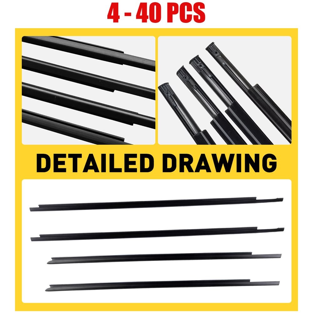 4-40X Car Weatherstrip Window Moulding Seal Trim Belt 09-2021 Fit Ram 2500 1500