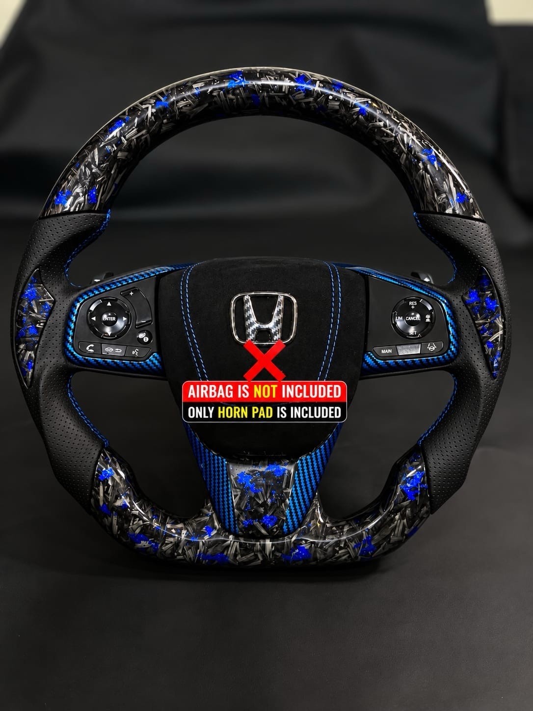 Forged Carbon Fiber Steering Wheel Fits In 2016-2021 Honda Civic 10th Gen.