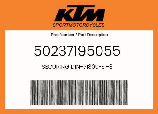 New Genuine Oem Ktm Securing Din-71805-S -8 - 50237195055