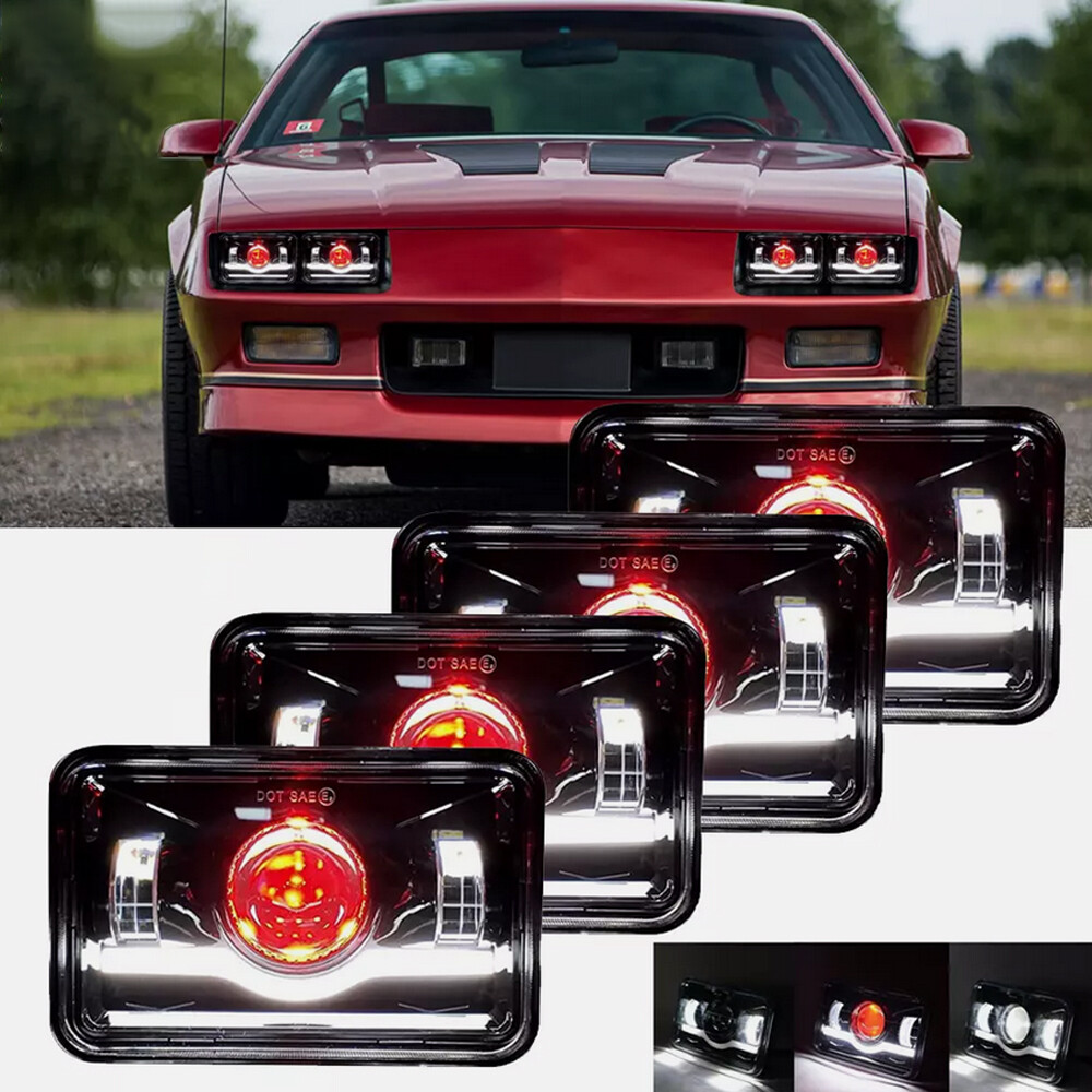 4X DOT 4x6'' LED Headlights Hi/Lo Beam DRL For 82-92 Chevrolet Camaro Iroc-Z Z28 4X DOT 4x6'' LED Headlights Hi/Lo Beam DRL For 82-92 Chevrolet Camaro Iroc-Z Z28