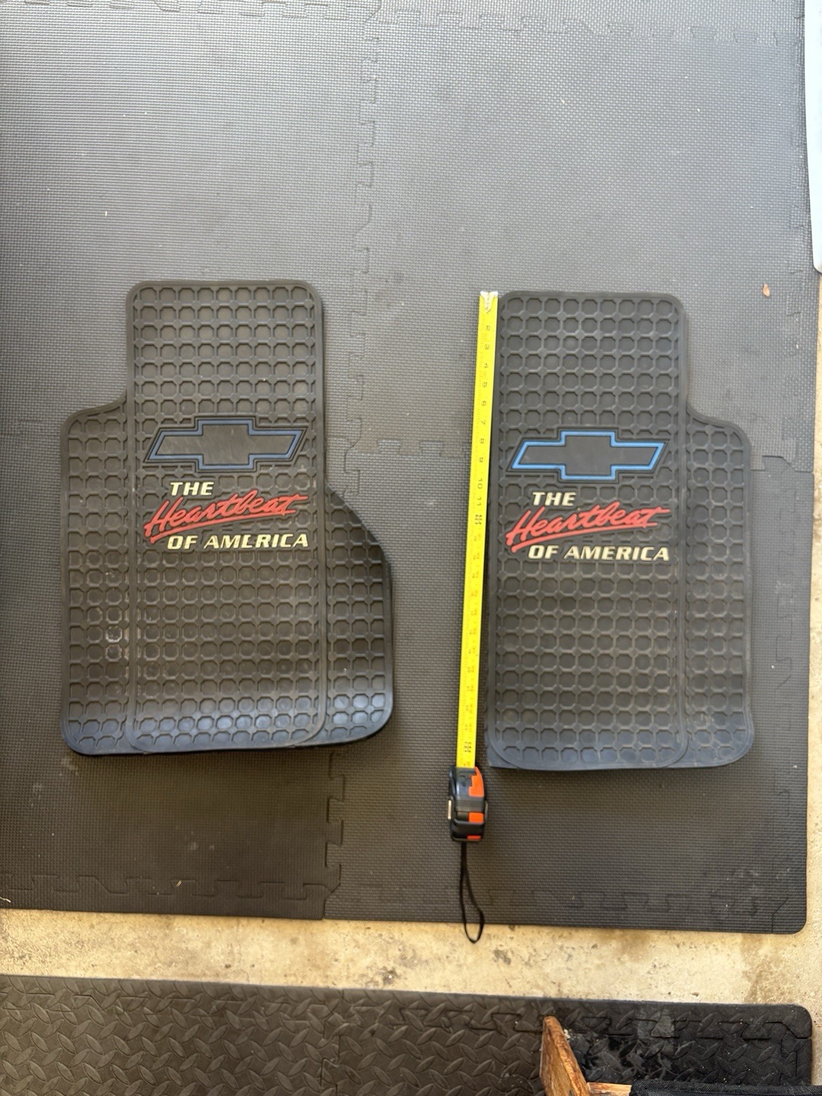 Vintage Chevy The Heartbeat of America Rubber Floor Mats – Matching Pair Vintage Chevy The Heartbeat of America Rubber Floor Mats – Matching Pair