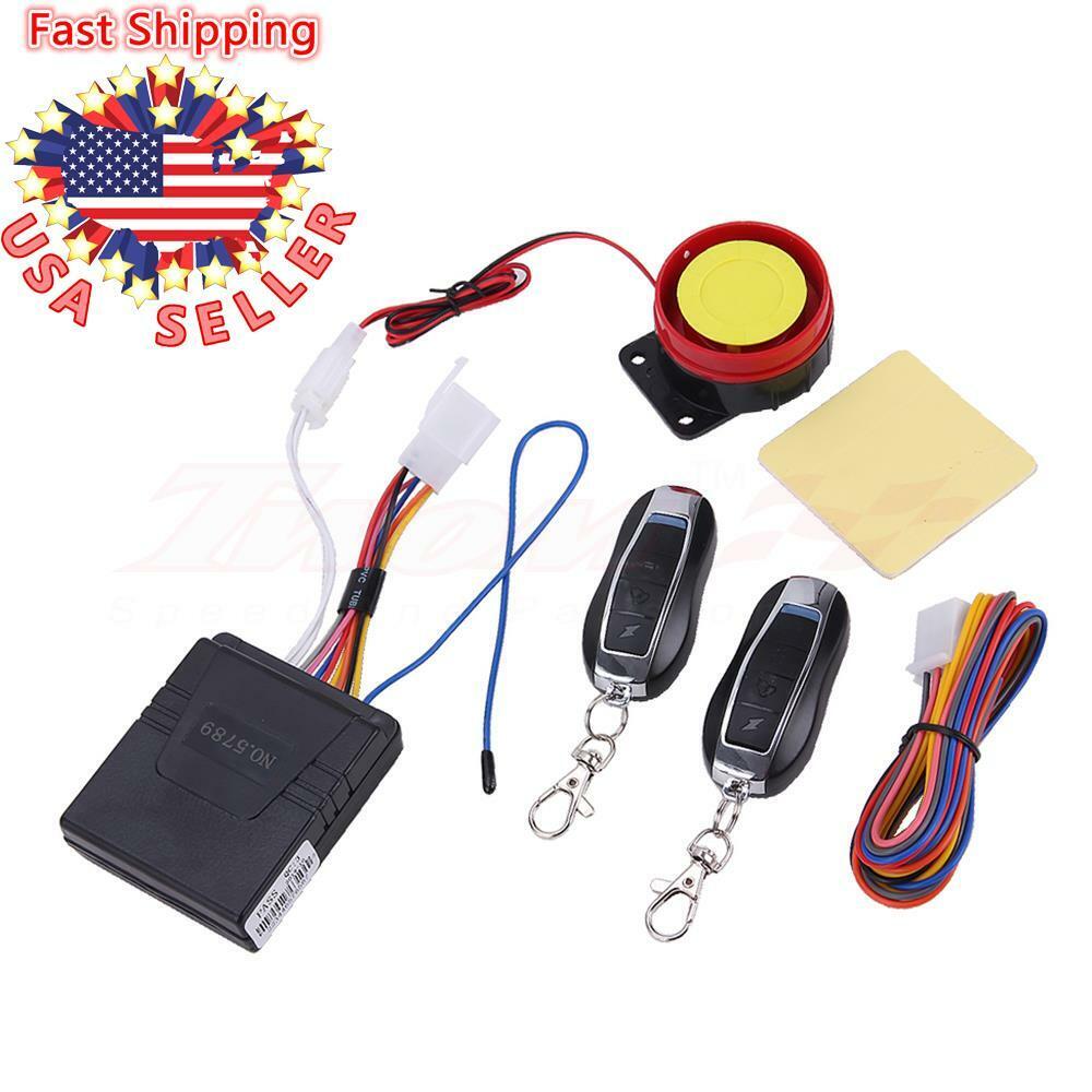 12V Universal Motorcycle Alarm System Anti-theft Security Remote Control Start