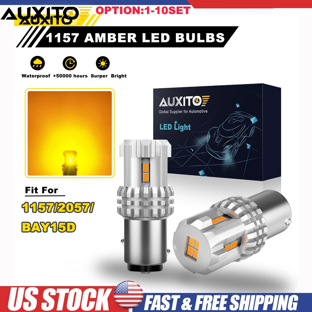 AUXITO 1157 2057 LED Turn Signal Light Bulb Amber Anti Hyper Flash CANBUS 2-20x