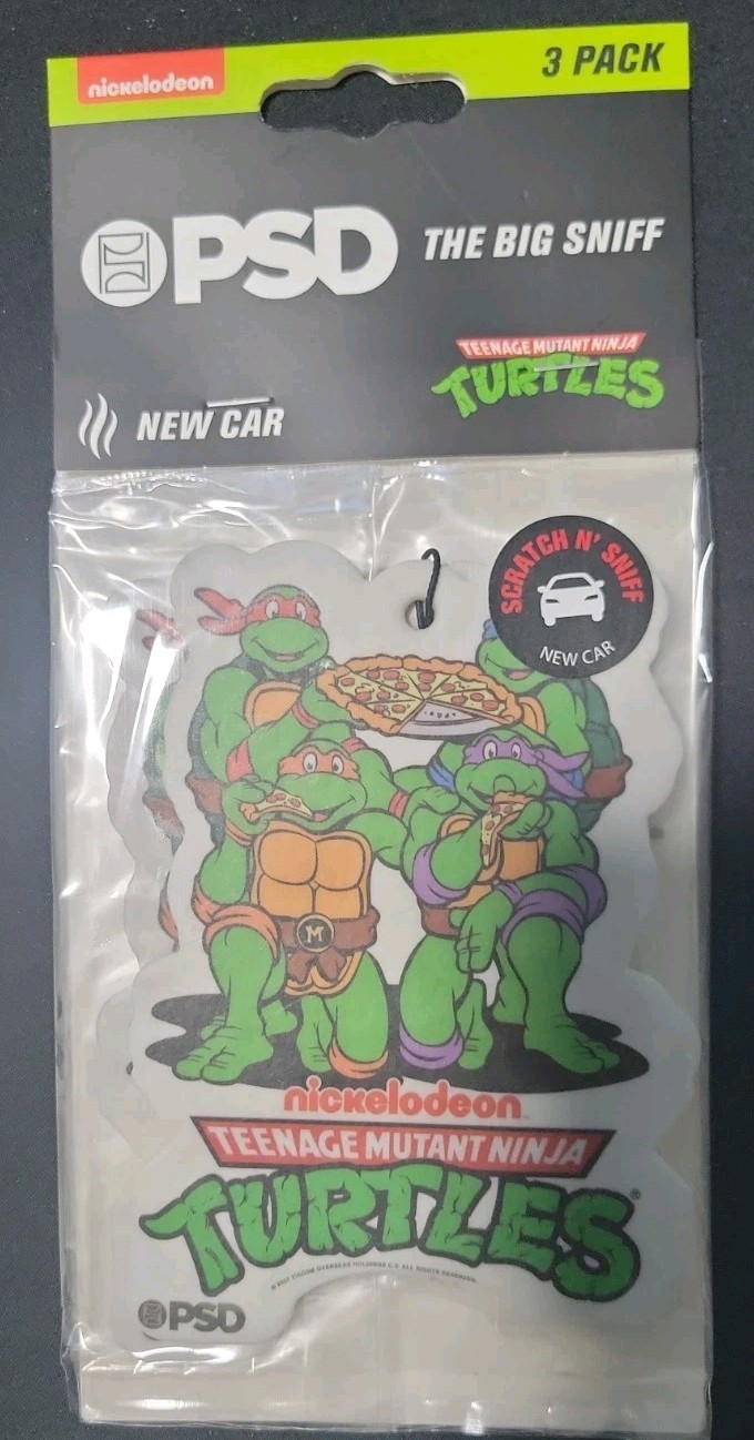 PSD Air Freshener One 3 Pack New Car Scent TMNT Ninja Turtles Nickelodeon (S1) PSD Air Freshener One 3 Pack New Car Scent TMNT Ninja Turtles Nickelodeon (S1)