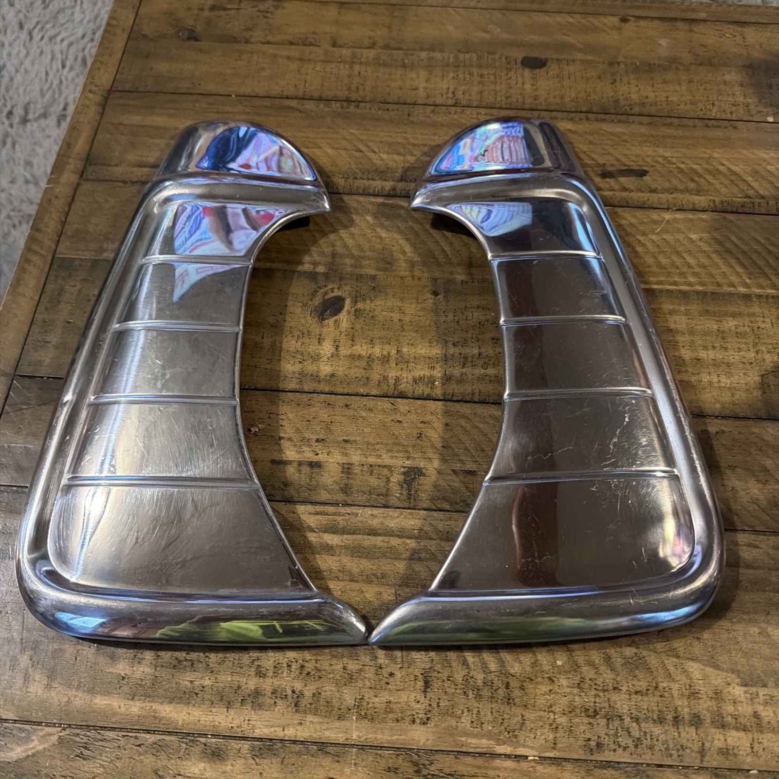 NOS MOPAR 1949 PLYMOUTH P17 P18 1950 P19 P20 REAR FENDER STONE GUARD TRIM Set