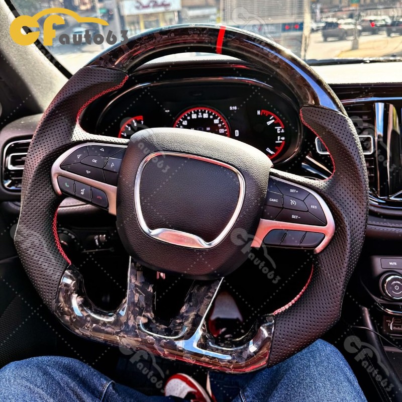 Forged Carbon Fiber Steering Wheel with Heated For Dodge Charger Challenger 15+