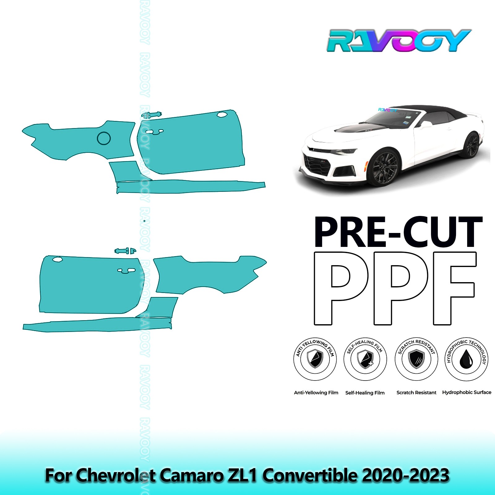 PreCut Paint Protection PPF Kit For Chevrolet Camaro ZL1 Convertible 2020-2023