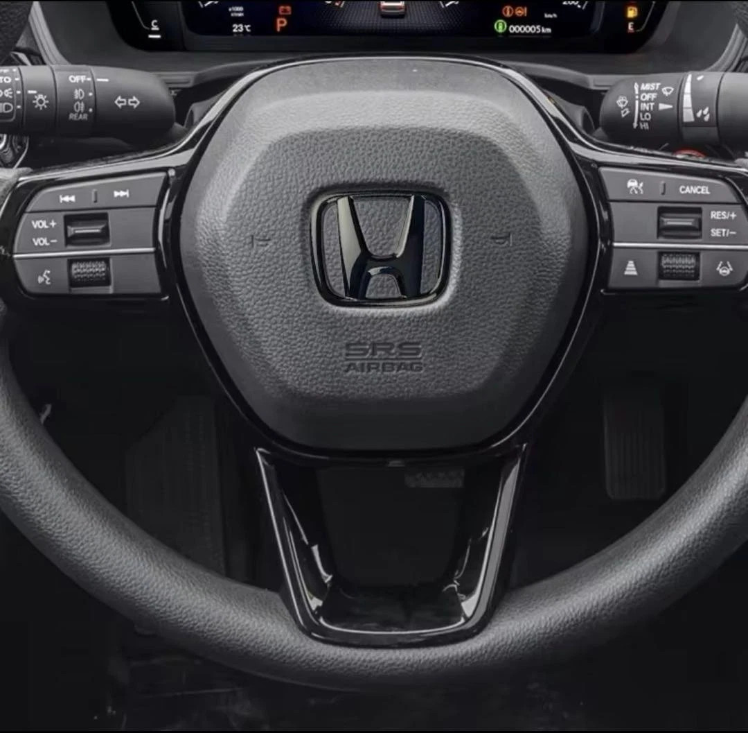 🌟GLOSSY BLACK 40 x 50MM Emblem STEERING Badge Fit For Honda 06-2024 CIVIC SEDAN
