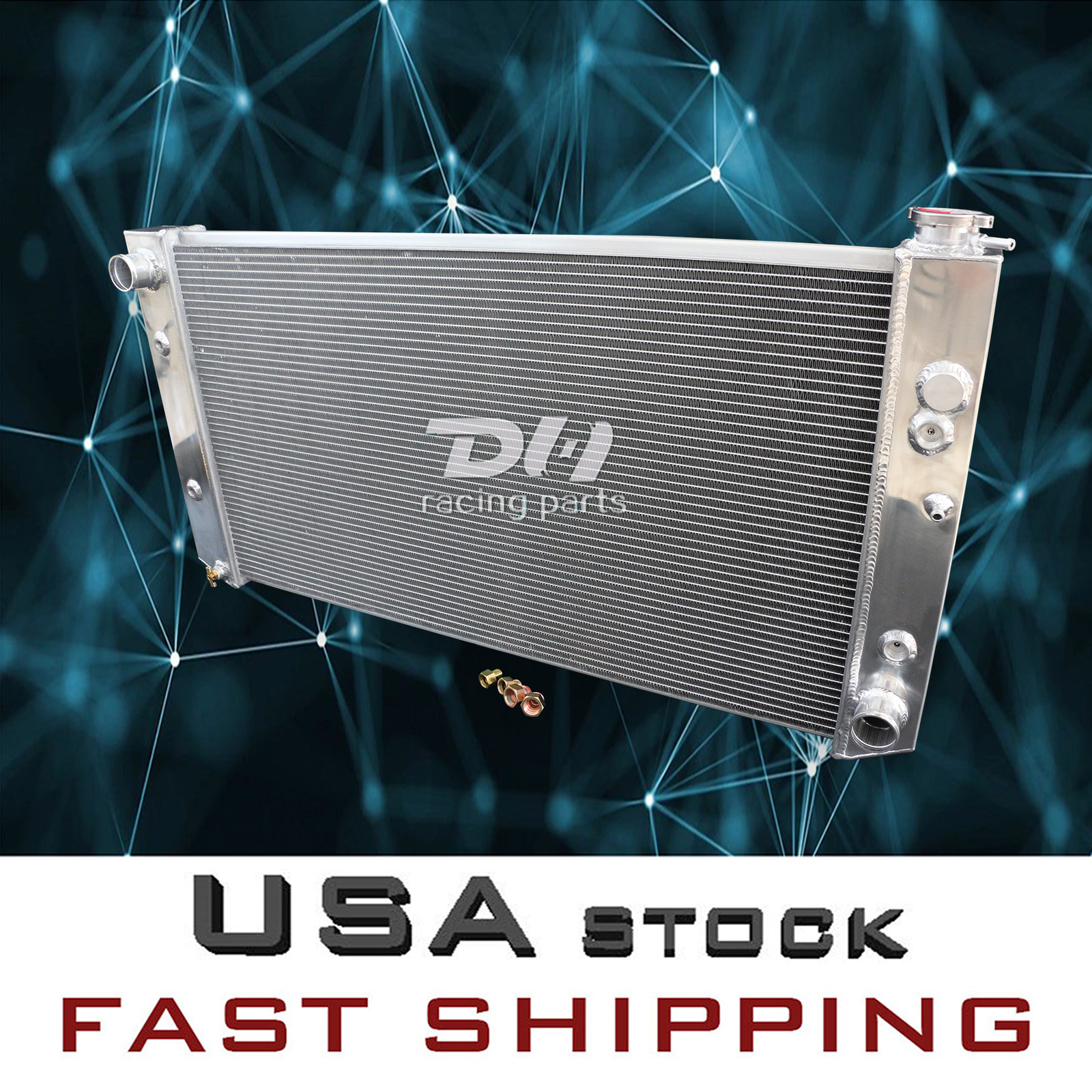 4 Rows Radiator For 1982-1991 Chevrolet/GMC C/K/R/V 10 20 1500 2500 V8 Full Alu