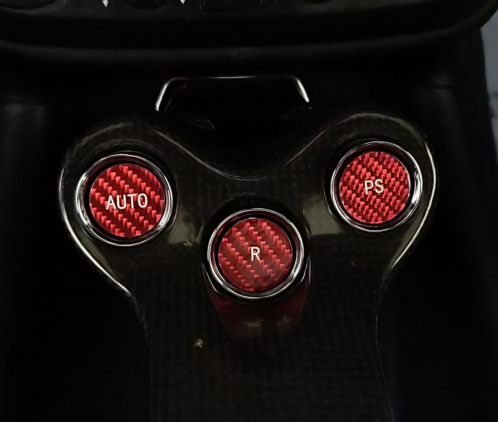 Fits Ferrari California 09-14 F1 Gear Button Covers in Red Carbon Fiber Kit