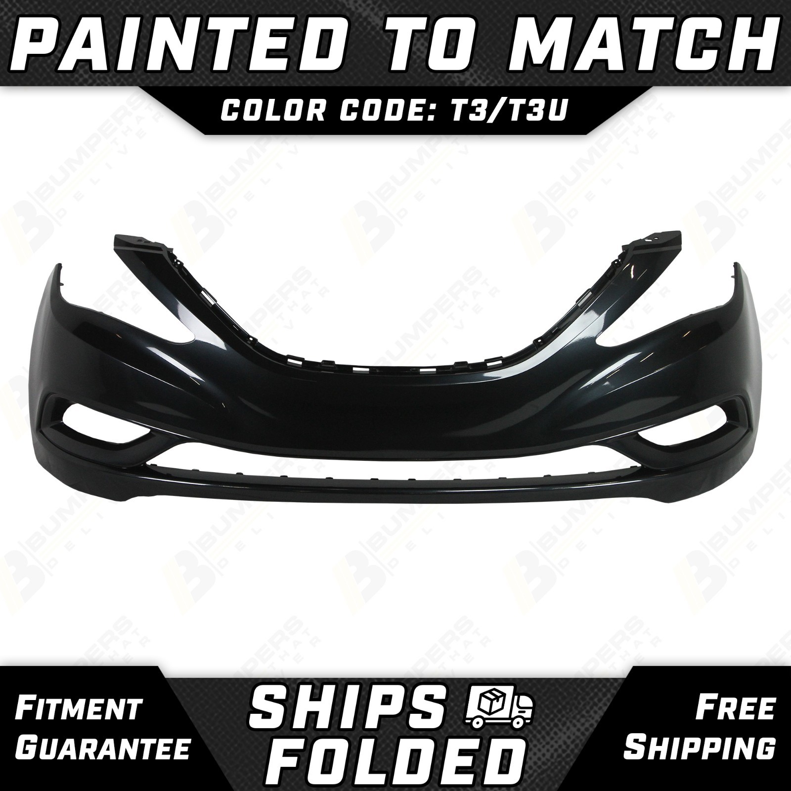 NEW Painted T3/T3U Pacific Blue Front Bumper Cover for 2010-2013 Hyundai Sonata