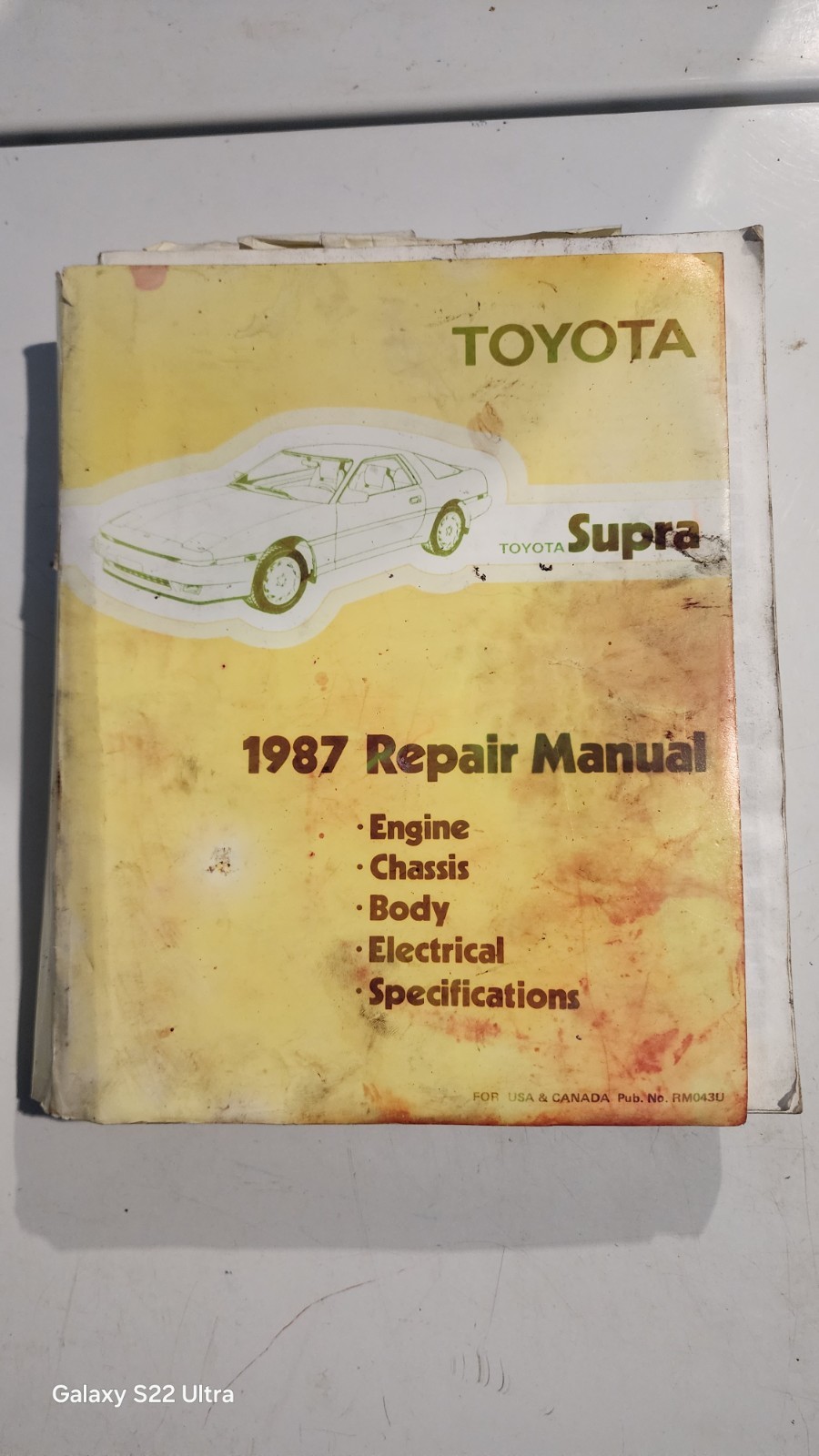 1987 Toyota Supra Hatchback Shop Service Repair Manual Book Turbo 3.0L I6 1987 Toyota Supra Hatchback Shop Service Repair Manual Book Turbo 3.0L I6