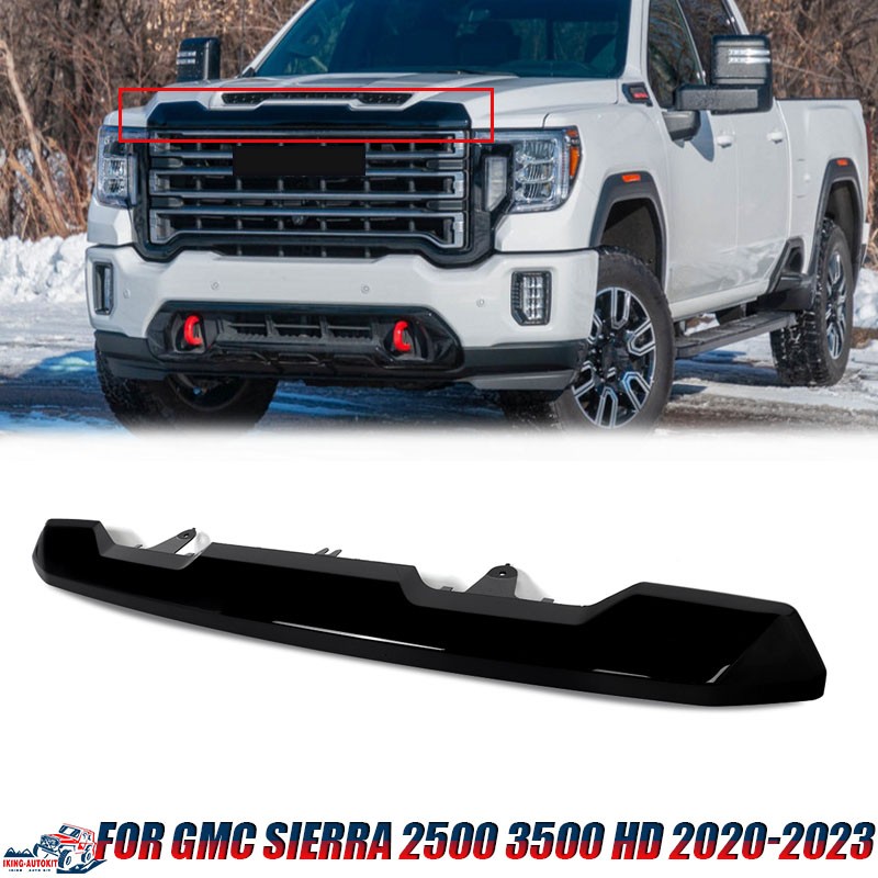 Fits 2020-23 GMC Sierra 2500 3500 HD Front Upper Grille Hood Molding Trim Black